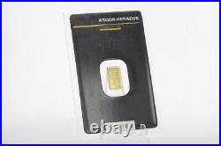 1 Gram Argor-Heraeus Kinebar 999.9 Fine Gold Bar Switzerland Certified Assayer