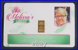 1 Gram Bar. 9999 Fine Gold In A Card Nadir Karatbars Melissa's Cause Lot 020314