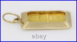 1 Gram Credit Sussie 0.9999 Fine Gold Bar in 14k Bezel Pendant