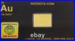 1 Gram Fine Breakable Gold Bar Breaks into 15 + FREE SILVER