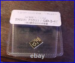 1 Gram Fine Gold Bar Assayed. 9999 Pure Fine Bullion Valcambi Suisse Swiss