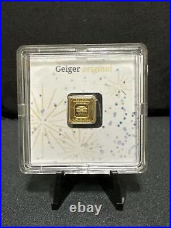 1- Gram Geiger Fireworks Gold Bar 999.9 Fine In Assay Collectible Gift