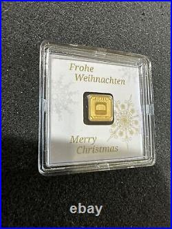 1-Gram Geiger (New Design) Merry Christmas Gold Bar 999.9 Fine In Assay Gift
