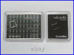 1 Gram Gold & 1 Gram Platinum. 999 Fine Valcambi Suisse Bullion Combibar