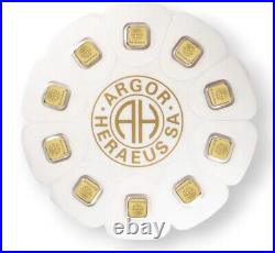 1 Gram Gold (1g) Argor Heraeus Goldseed Bar. 9999 Fine Gold In Assay