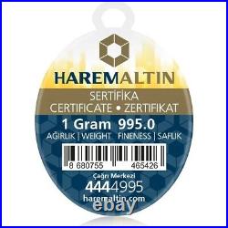 1 Gram Gold Bar Harem 995.0 Fine Gold