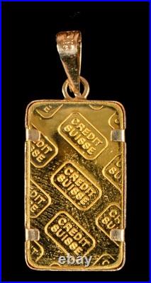 1 Gram Gold Bar Pamp Suisse 999.9 Fine In 14k Gold Bezel Serial #48360 NEW 1 Gram Gold Bar Pamp Suisse 999.9 Fine In 14k Gold Bezel Serial #48360 NEW