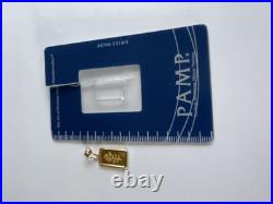 1 Gram Gold Bar Pamp Suisse 999.9 Fine Rosa Rosa In 14k Gold Bezel Hard To Find