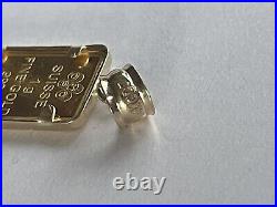 1 Gram Gold Bar Pamp Suisse 999.9 Fine Rosa Rosa In 14k Gold Bezel Hard To Find