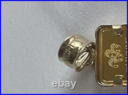 1 Gram Gold Bar Pamp Suisse 999.9 Fine Rosa Rosa In 14k Gold Bezel Hard To Find
