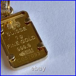 1 Gram Gold Bar Pamp Suisse 999.9 Fine Rosa Rosa In 14k Gold Bezel Hard To Find
