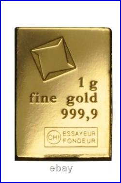 1 Gram Gold CombiBar Valcambi Suisse. 9999 Fine Gold Bar