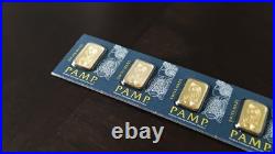 1 Gram PAMP Suisse 9999 Fine Gold Lady Fortuna Prosperity Bar Sealed Assay Card