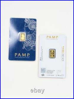 1 Gram PAMP Suisse 999,9 Fine Gold Bar Sealed in Assay Card