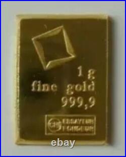 1 Gram Solid 24ct Gold Bar 999.9 Fine Bullion Pure Valcambi Swiss Made Not Scrap