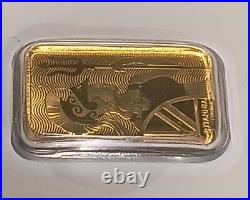 1 Gram Solid 24ct Gold Bar 999.9 Pure Fine Bullion Royal Mint COA Sealed