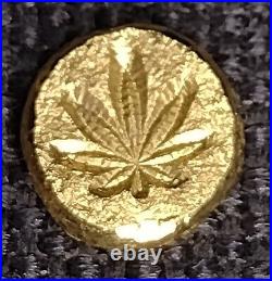 1 Gram Solid 24ct Gold Cannabis Bar 999.9 Fine Pure Bullion AU Ganja Weed 420