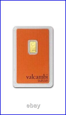 1 Gram Valcambi Suisse. 9999 Fine Gold Bar in Assay