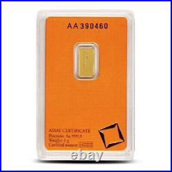 1 Gram Valcambi Suisse. 9999 Fine Gold Bar in Assay