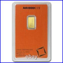 1 Gram Valcambi Suisse. 9999 Fine Gold Bar in Assay Card In Stock