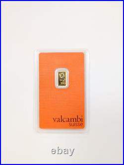 1 Gram Valcambi Suisse 999,9 Fine Gold Bar Sealed in Assay Card 1 Gram Valcambi Suisse 999,9 Fine Gold Bar Sealed in Assay Card