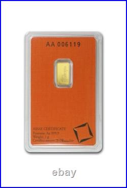 1 Gram Valcambi Suisse 999,9 Fine Gold Bar Sealed in Assay Card 1 Gram Valcambi Suisse 999,9 Fine Gold Bar Sealed in Assay Card