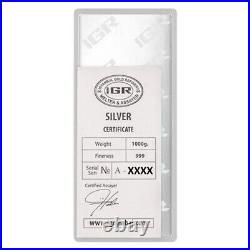1 Kilo (32.15 toz) IGR Istanbul Gold Refinery Silver Bar. 999 Fine Silver