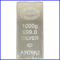1 Kilo (32.15 toz) IGR Istanbul Gold Refinery Silver Bar. 999 Fine Silver