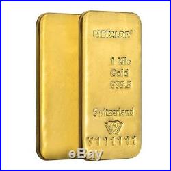 1 Kilo Metalor Gold Bar. 9999 Fine