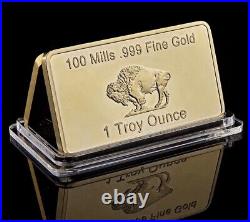 1 OZ Gold Buffalo Bullion Bar. 999 Fine 24k
