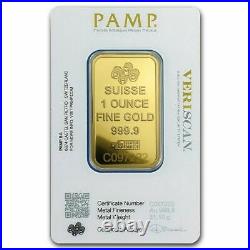 1 Ounce Gold Bar Pamp Suisse Lady Fortuna Veriscan. 999 Fine Gold