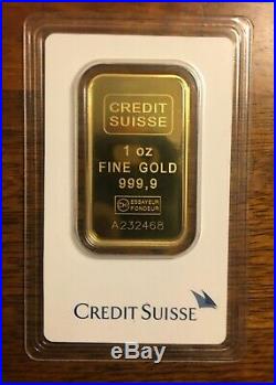 1 Oz Fine Gold Bar Au 999.9 By Credit Suisse A232468