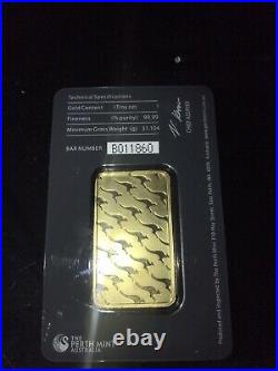 1 Oz Gold Bar Perth Mint. 9999 Fine Gold (In Assay)