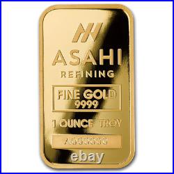 1 Troy Oz. 9999 Fine Gold Bar ASAHI Refining in Assay Card