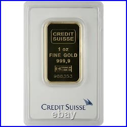 1 Troy oz Credit Suisse Gold Bar. 9999 Fine Sealed In Assay Brand New Sealed