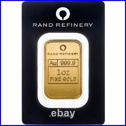 1 Troy oz Rand Mint Gold Bar Elephant. 9999 Fine Sealed In Assay