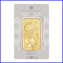 1 Troy oz U. K. Royal Mint Britannia Gold Bar. 9999 Fine in Assay