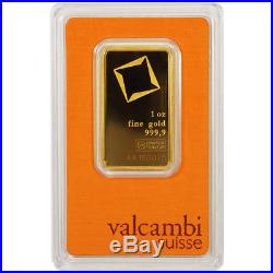 1 Troy oz Valcambi Suisse. 9999 Fine Gold Bar Sealed In Assay