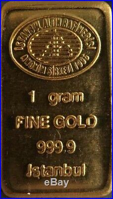 1 gram 24K 999.9 FINE GOLD BULLION BAR LBMA CERTIFIED (1G-IGR) gold bullion bar
