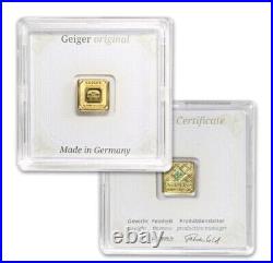 1 gram. 9999 Fine Gold Bar Geiger Edelmetalle (Encapsulated withAssay)