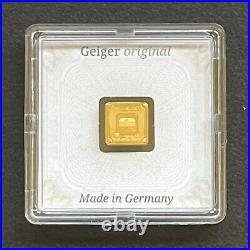 1 gram. 9999 Fine Gold Bar Geiger Edelmetalle (Encapsulated withAssay)