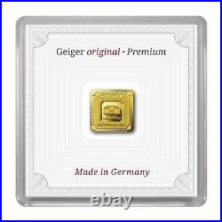 1 gram. 9999 Fine Gold Bar Geiger Edelmetalle (Encapsulated withAssay)