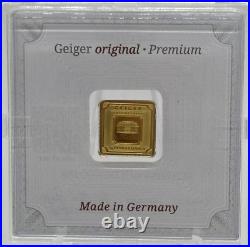 1 gram. 9999 Fine Gold Bar Geiger Edelmetalle (Encapsulated withAssay) #1810