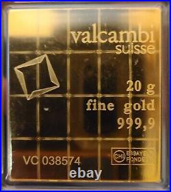 1 gram. 9999 Fine Gold Bar Valcambi CombiBar Segment (1 gram only)