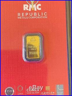 1 gram Gold Bar 999.9 Fine in Assay Card, Multiple Brands