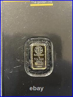 1 gram Gold Bar Argor Heraeus Kinebar Hologram 999.9 Fine in Assay