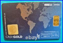 1 gram Gold Bar Nadir. 999 Fine Gold Bar 1 gram Cash Gold in Assay certificate