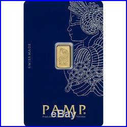 1 gram Gold Bar PAMP Suisse Fortuna 999.9 Fine in Assay Ten 10 Bars