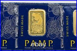 1 gram Gold Bar PAMP Suisse Multigram. 9999 Fine Gold Fortuna Bar