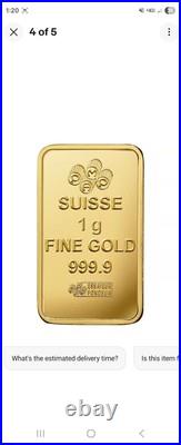 1 gram Gold Bar PAMP Suisse Multigram. 9999 Fine Gold Fortuna Bar In Assay